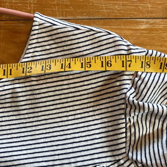 ASOS cotton blend stripes blue white flutter sleeve v- back mini dress size 6 - Picture 7 of 7